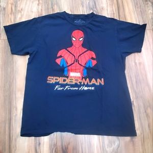 Spider-Man Mens T-Shirt - Far From Home Waist Up Spidey Image